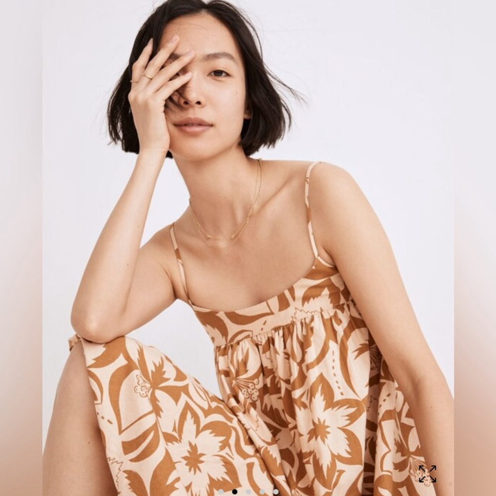 madewell Linen-Blend Cami Midi Dress in
Tropicale Floral Floral Tan - Picture 4 of 10